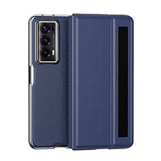 Coque Luxe Cuir et Plastique Housse Etui Mat GS6 pour Huawei Honor Magic V2 Ultimate 5G Bleu