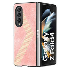 Coque Luxe Cuir et Plastique Housse Etui Mat H07 pour Samsung Galaxy Z Fold3 5G Or Rose