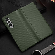 Coque Luxe Cuir et Plastique Housse Etui Mat L01 pour Samsung Galaxy Z Fold3 5G Pastel Vert