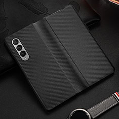 Coque Luxe Cuir et Plastique Housse Etui Mat L01 pour Samsung Galaxy Z Fold4 5G Noir