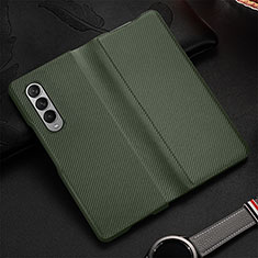 Coque Luxe Cuir et Plastique Housse Etui Mat L01 pour Samsung Galaxy Z Fold4 5G Pastel Vert