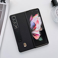 Coque Luxe Cuir et Plastique Housse Etui Mat L03 pour Samsung Galaxy Z Fold3 5G Noir