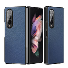 Coque Luxe Cuir et Plastique Housse Etui Mat L06 pour Samsung Galaxy Z Fold3 5G Bleu