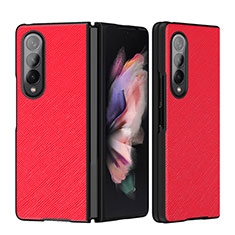 Coque Luxe Cuir et Plastique Housse Etui Mat L06 pour Samsung Galaxy Z Fold3 5G Rouge