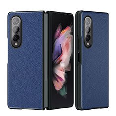 Coque Luxe Cuir et Plastique Housse Etui Mat L08 pour Samsung Galaxy Z Fold4 5G Bleu