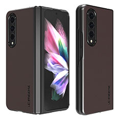 Coque Luxe Cuir et Plastique Housse Etui Mat LC2 pour Samsung Galaxy Z Fold3 5G Marron