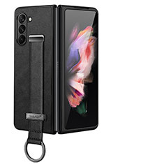 Coque Luxe Cuir et Plastique Housse Etui Mat LD1 pour Samsung Galaxy Z Fold5 5G Noir