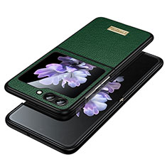 Coque Luxe Cuir et Plastique Housse Etui Mat LD3 pour Samsung Galaxy Z Flip5 5G Vert