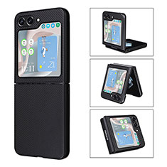 Coque Luxe Cuir et Plastique Housse Etui Mat LZ3 pour Samsung Galaxy Z Flip5 5G Noir