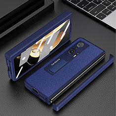 Coque Luxe Cuir et Plastique Housse Etui Mat pour Huawei Honor Magic V 5G Bleu