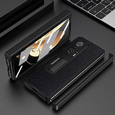 Coque Luxe Cuir et Plastique Housse Etui Mat pour Huawei Honor Magic V 5G Noir