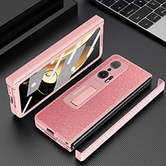 Coque Luxe Cuir et Plastique Housse Etui Mat pour Huawei Honor Magic V 5G Or Rose