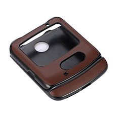 Coque Luxe Cuir et Plastique Housse Etui Mat pour Motorola Moto RAZR (2022) 5G Marron