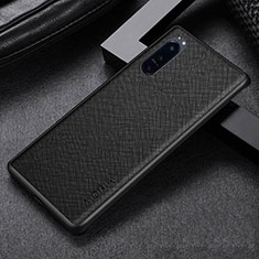 Coque Luxe Cuir et Plastique Housse Etui Mat pour Sony Xperia 1 III Noir