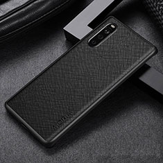 Coque Luxe Cuir et Plastique Housse Etui Mat pour Sony Xperia 10 III SO-52B Noir