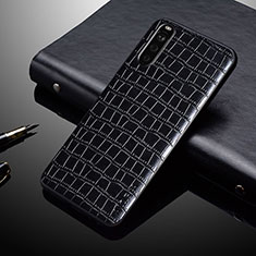 Coque Luxe Cuir et Plastique Housse Etui Mat pour Sony Xperia 10 IV Noir