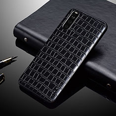 Coque Luxe Cuir et Plastique Housse Etui Mat pour Sony Xperia 10 IV SO-52C Noir