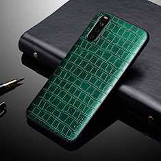 Coque Luxe Cuir et Plastique Housse Etui Mat pour Sony Xperia 10 IV SO-52C Vert