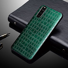 Coque Luxe Cuir et Plastique Housse Etui Mat pour Sony Xperia 10 V Vert