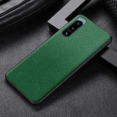 Coque Luxe Cuir et Plastique Housse Etui Mat pour Sony Xperia 5 III SO-53B Vert