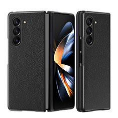 Coque Luxe Cuir et Plastique Housse Etui Mat QH1 pour Samsung Galaxy Z Fold5 5G Noir