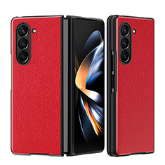 Coque Luxe Cuir et Plastique Housse Etui Mat QH1 pour Samsung Galaxy Z Fold5 5G Rouge