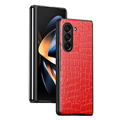 Coque Luxe Cuir et Plastique Housse Etui Mat QH2 pour Samsung Galaxy Z Fold5 5G Rouge