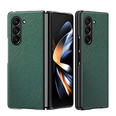 Coque Luxe Cuir et Plastique Housse Etui Mat QH3 pour Samsung Galaxy Z Fold5 5G Vert