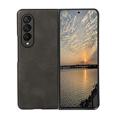 Coque Luxe Cuir et Plastique Housse Etui Mat R02 pour Samsung Galaxy Z Fold3 5G Noir