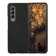 Coque Luxe Cuir et Plastique Housse Etui Mat R03 pour Samsung Galaxy Z Fold3 5G Noir