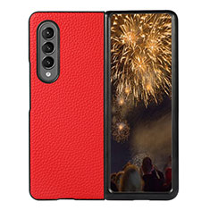 Coque Luxe Cuir et Plastique Housse Etui Mat R03 pour Samsung Galaxy Z Fold4 5G Rouge