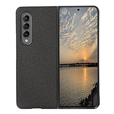 Coque Luxe Cuir et Plastique Housse Etui Mat R04 pour Samsung Galaxy Z Fold4 5G Noir