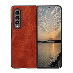 Coque Luxe Cuir et Plastique Housse Etui Mat R06 pour Samsung Galaxy Z Fold3 5G Marron