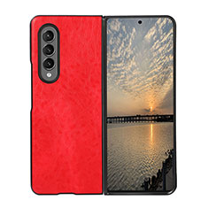 Coque Luxe Cuir et Plastique Housse Etui Mat R06 pour Samsung Galaxy Z Fold3 5G Rouge