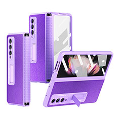 Coque Luxe Cuir et Plastique Housse Etui Mat R09 pour Samsung Galaxy Z Fold4 5G Violet