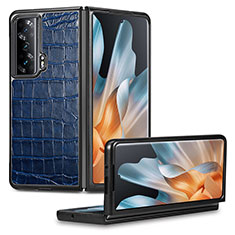 Coque Luxe Cuir et Plastique Housse Etui Mat S03D pour Huawei Honor Magic Vs 5G Bleu