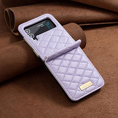 Coque Luxe Cuir et Plastique Housse Etui Mat S04 pour Samsung Galaxy Z Flip4 5G Violet
