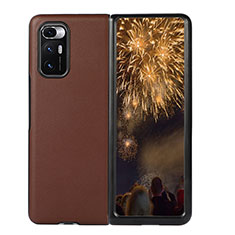 Coque Luxe Cuir et Plastique Housse Etui Mat S04 pour Xiaomi Mix Fold 5G Marron