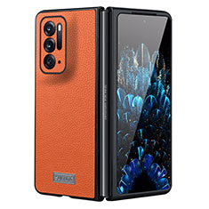 Coque Luxe Cuir et Plastique Housse Etui Mat S05 pour Oppo Find N 5G Orange