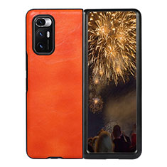 Coque Luxe Cuir et Plastique Housse Etui Mat S05 pour Xiaomi Mix Fold 5G Orange