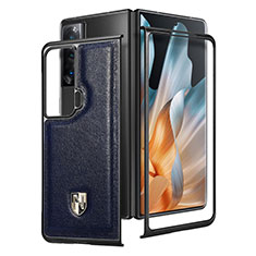 Coque Luxe Cuir et Plastique Housse Etui Mat S05D pour Huawei Honor Magic Vs Ultimate 5G Bleu