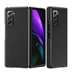 Coque Luxe Cuir et Plastique Housse Etui Mat S06 pour Samsung Galaxy Z Fold2 5G Noir