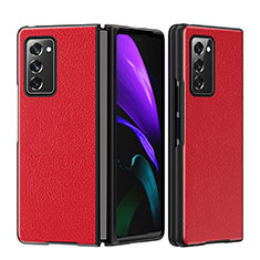 Coque Luxe Cuir et Plastique Housse Etui Mat S06 pour Samsung Galaxy Z Fold2 5G Rouge