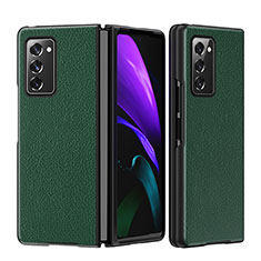 Coque Luxe Cuir et Plastique Housse Etui Mat S06 pour Samsung Galaxy Z Fold2 5G Vert