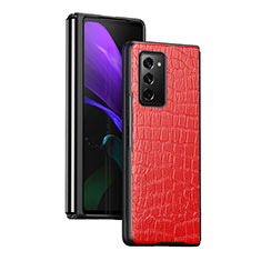 Coque Luxe Cuir et Plastique Housse Etui Mat S08 pour Samsung Galaxy Z Fold2 5G Rouge