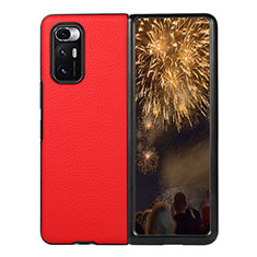 Coque Luxe Cuir et Plastique Housse Etui Mat S08 pour Xiaomi Mix Fold 5G Rouge