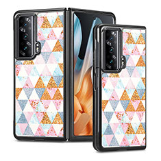 Coque Luxe Cuir et Plastique Housse Etui Mat S08D pour Huawei Honor Magic Vs 5G Blanc