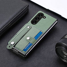 Coque Luxe Cuir et Plastique Housse Etui Mat S14D pour Samsung Galaxy Z Fold5 5G Vert