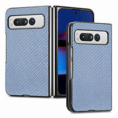 Coque Luxe Cuir et Plastique Housse Etui Mat SD1 pour Google Pixel Fold 5G Bleu