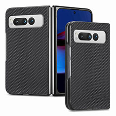 Coque Luxe Cuir et Plastique Housse Etui Mat SD1 pour Google Pixel Fold 5G Noir